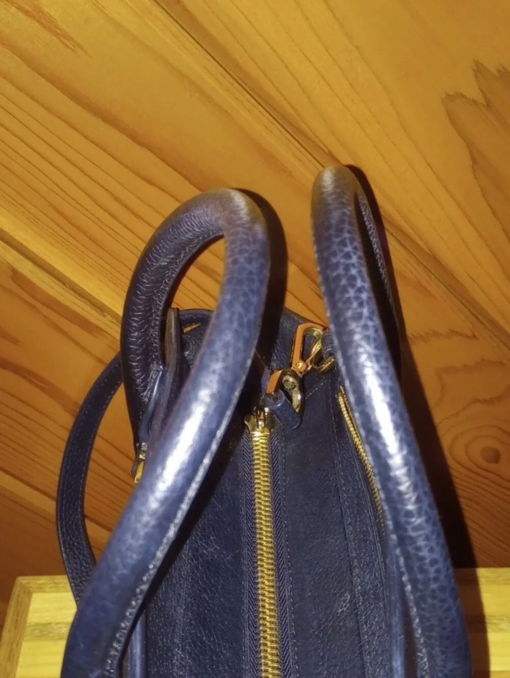 Michael Kors Black Pebbled Leather Satchel  11x8 With Heigh 12.5 With Handles Up